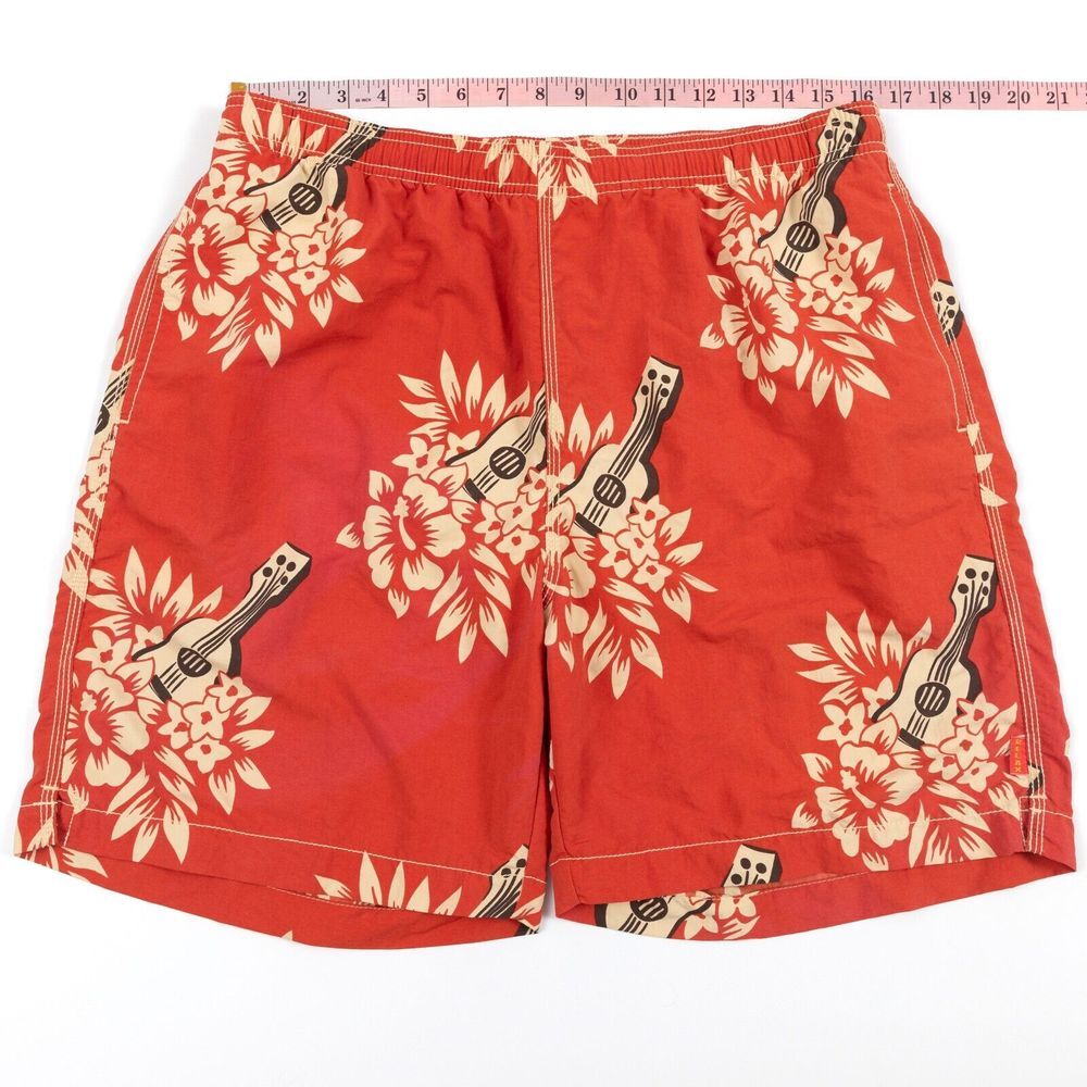 Tommy Bahama Relex Guitar Floral Swim Trunks Size Medium Mesh Lined with Flaw - Picture 2 of 7